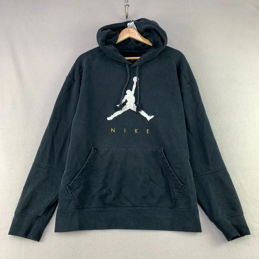 Air Jordan Jumpman Essential Hoodie Mens XL Black Pullover Fleece Graphic Logo